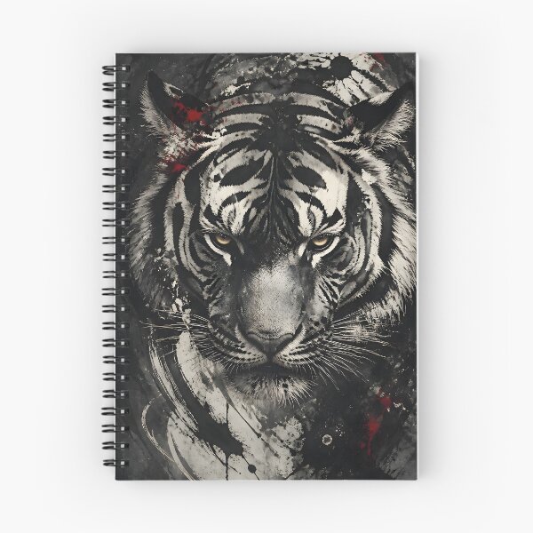 Item preview, White Tiger Ink Splash Grunge Art | Black White Tiger Street Art Print designed and sold by 3T3rnalArts.