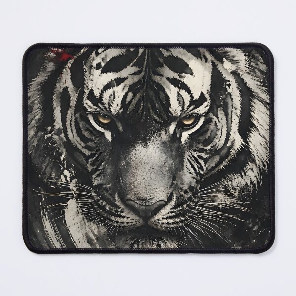 Item preview, White Tiger Ink Splash Grunge Art | Black White Tiger Street Art Print designed and sold by 3T3rnalArts.