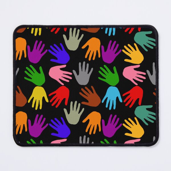 Item preview, Black Colorful Handprints Pattern Design designed and sold by PatternTitan.