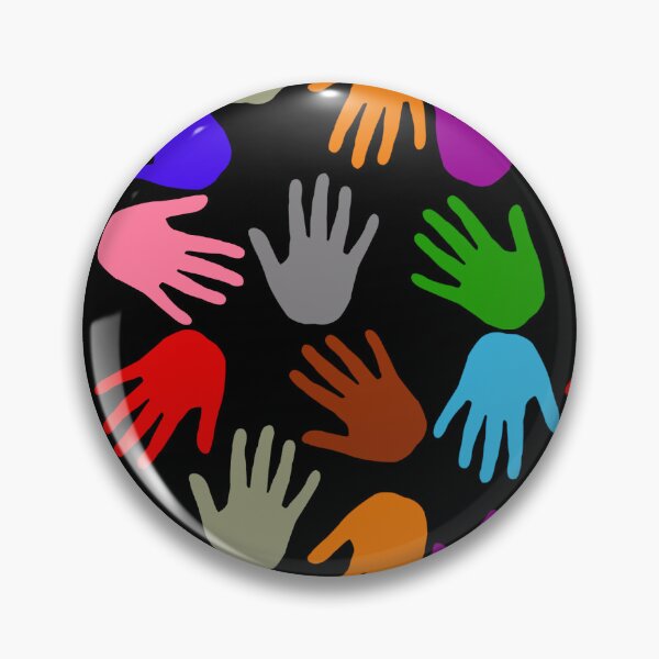 Item preview, Black Colorful Handprints Pattern Design  designed and sold by PatternTitan.