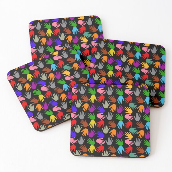Item preview, Black Colorful Handprints Pattern Design  designed and sold by PatternTitan.