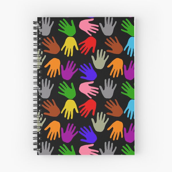 Item preview, Black Colorful Handprints Pattern Design  designed and sold by PatternTitan.