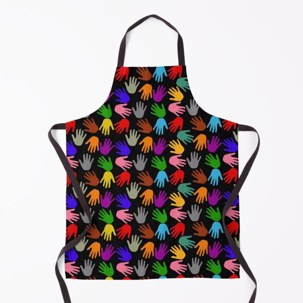 Item preview, Black Colorful Handprints Pattern Design designed and sold by PatternTitan.