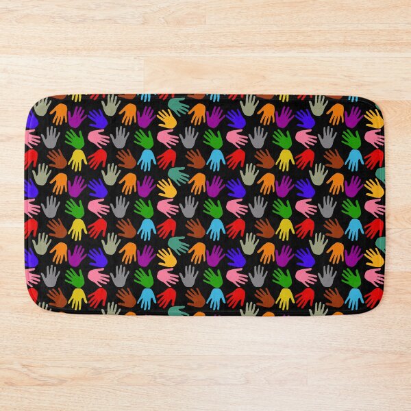 Item preview, Black Colorful Handprints Pattern Design  designed and sold by PatternTitan.