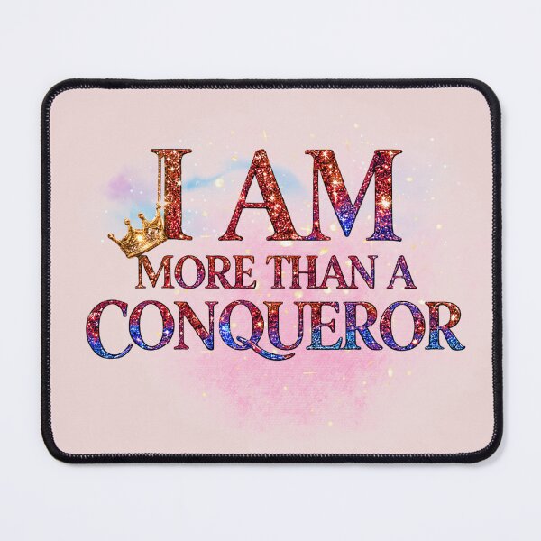 Item preview, I Am More Than A Conqueror PNG | Christian Crown Design | Faith Typography Sublimation designed and sold by Ashes to Artistry.
