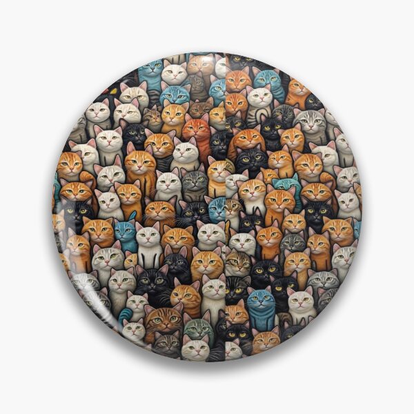 Item preview, Cute Cat Crowd Collage Pattern - Funny Cats Pile Illustration designed and sold by gokhanuzen.