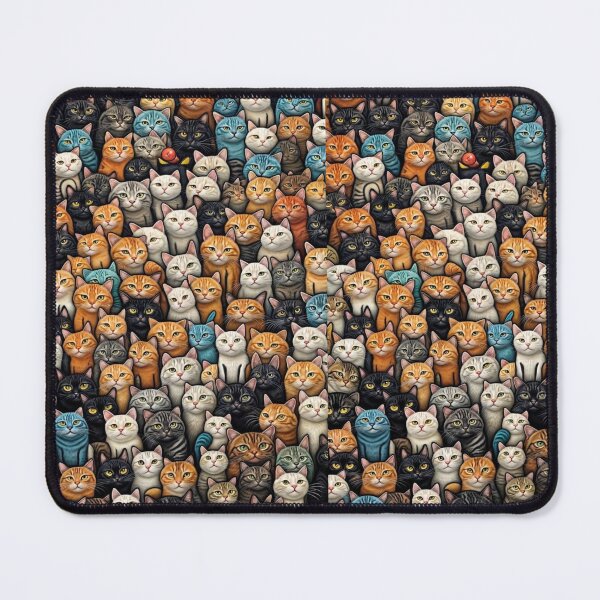 Item preview, Cute Cat Crowd Collage Pattern - Funny Cats Pile Illustration designed and sold by gokhanuzen.