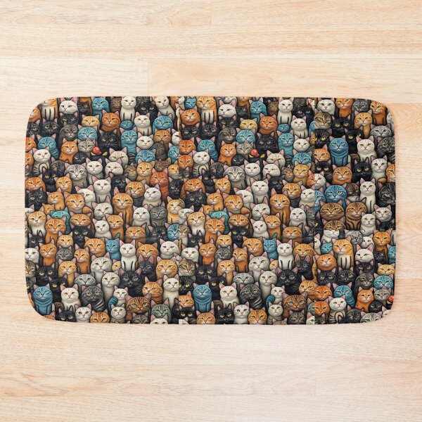 Item preview, Cute Cat Crowd Collage Pattern - Funny Cats Pile Illustration designed and sold by gokhanuzen.