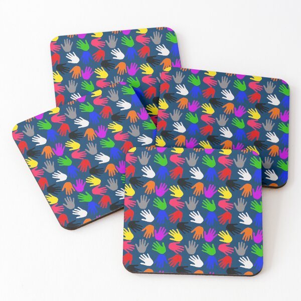 Item preview, Blue Colorful Handprints Pattern Design  designed and sold by PatternTitan.