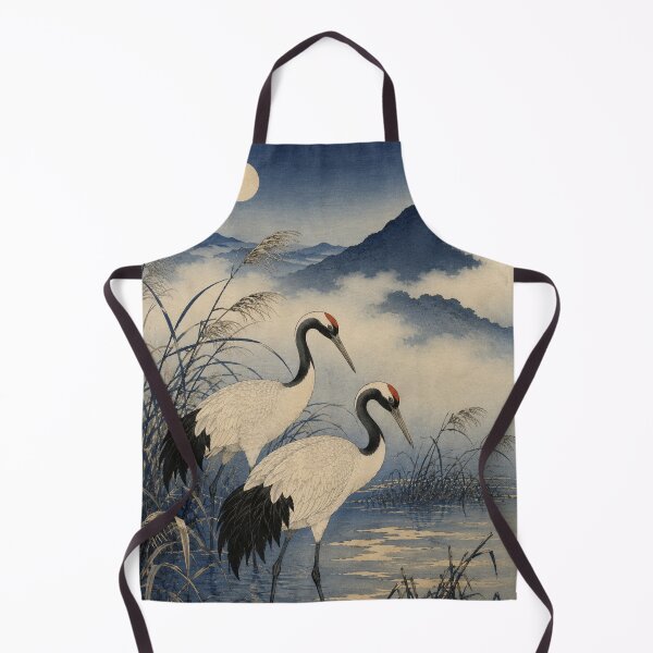 Item preview, Cranes in Mist - Vintage Japanese Animal Ukiyo-e Art designed and sold by bapupa.