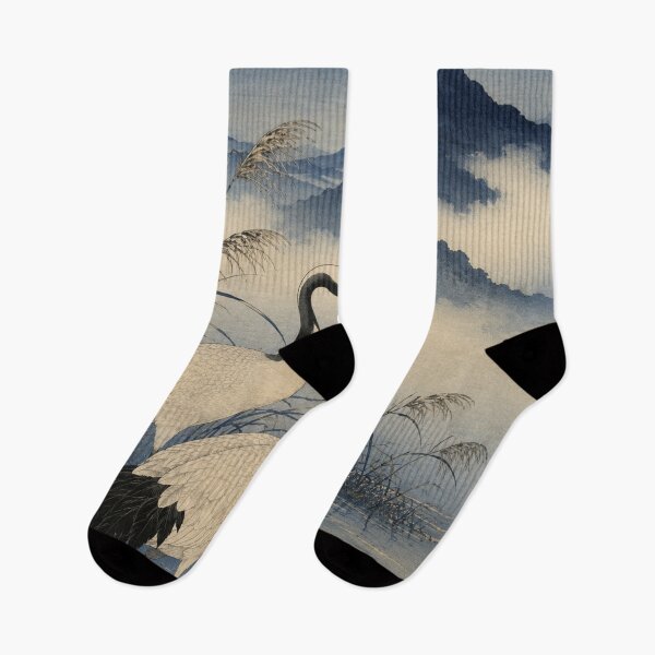 Item preview, Cranes in Mist - Vintage Japanese Animal Ukiyo-e Art designed and sold by bapupa.