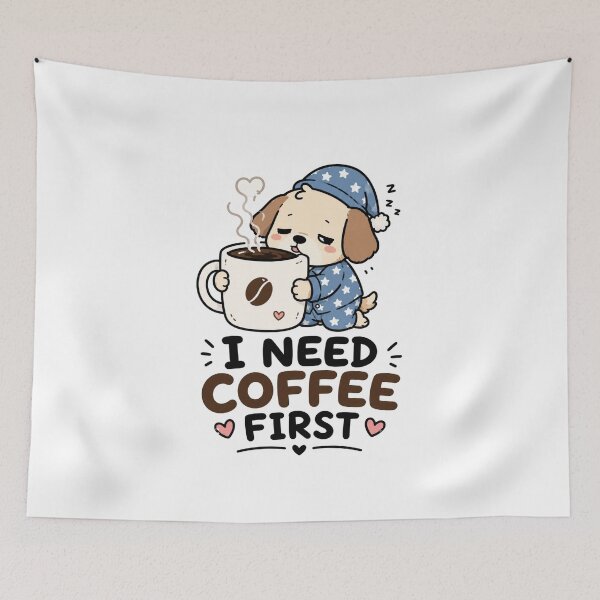 Item preview, Cute Coffee Dog T-Shirt designed and sold by MaynyStudio.