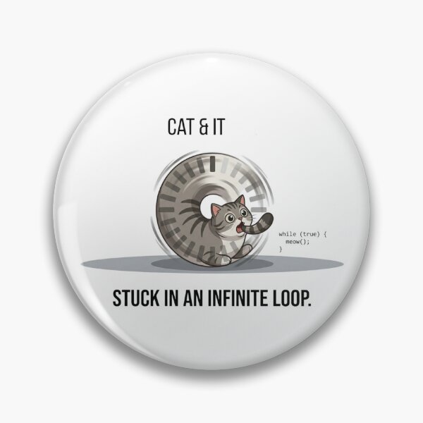Item preview, Funny Programmer Gift Stuck In An Infinite Loop Cat  While True Meow Developer Humor Shirt Coder Gift designed and sold by Dev Mode.