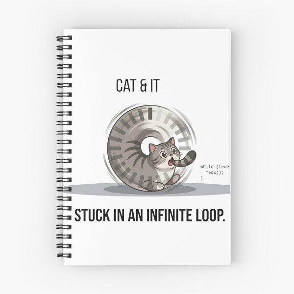 Item preview, Funny Programmer Gift Stuck In An Infinite Loop Cat  While True Meow Developer Humor Shirt Coder Gift designed and sold by Dev Mode.