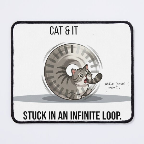 Item preview, Funny Programmer Gift Stuck In An Infinite Loop Cat  While True Meow Developer Humor Shirt Coder Gift designed and sold by Dev Mode.