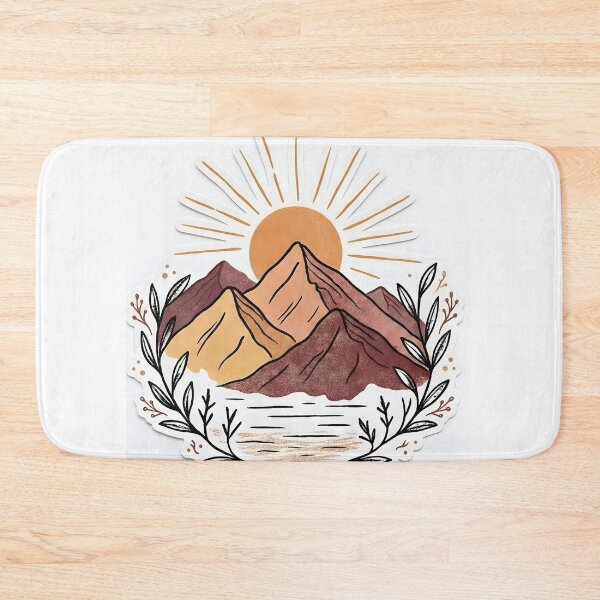 Item preview,  Boho Mountain Sunrise Botanical Landscape designed and sold by LazyGeniusArt.