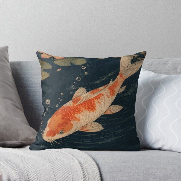 Item preview, Koi Pond Ripple - Vintage Japanese Animal Ukiyo-e Art designed and sold by bapupa.