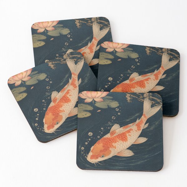 Item preview, Koi Pond Ripple - Vintage Japanese Animal Ukiyo-e Art designed and sold by bapupa.