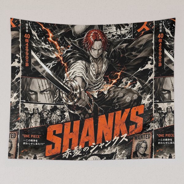 Item preview, Shanks One Piece Poster – Red Hair Pirates Anime Wall Art, Yonko Manga Canvas, Akagami no Shanks Wanted Bounty Decor designed and sold by Dyan4.