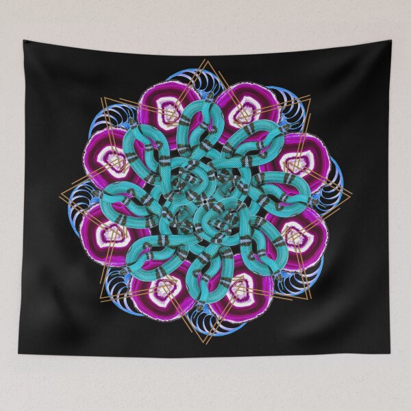 Item preview, turquoise snakes mandala designed and sold by burenkaUA.