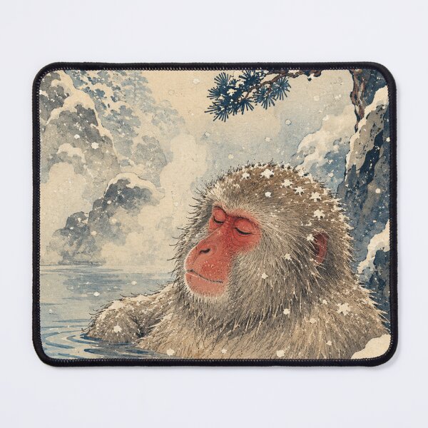 Item preview, Snow Monkey Onsen - Vintage Japanese Animal Ukiyo-e Art designed and sold by bapupa.