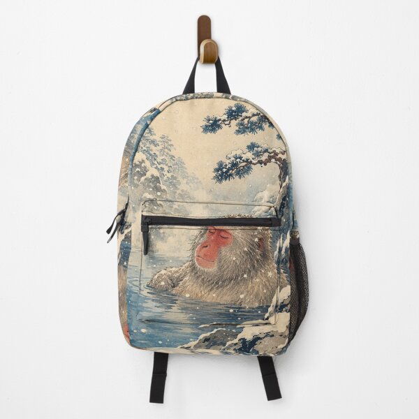 Item preview, Snow Monkey Onsen - Vintage Japanese Animal Ukiyo-e Art designed and sold by bapupa.