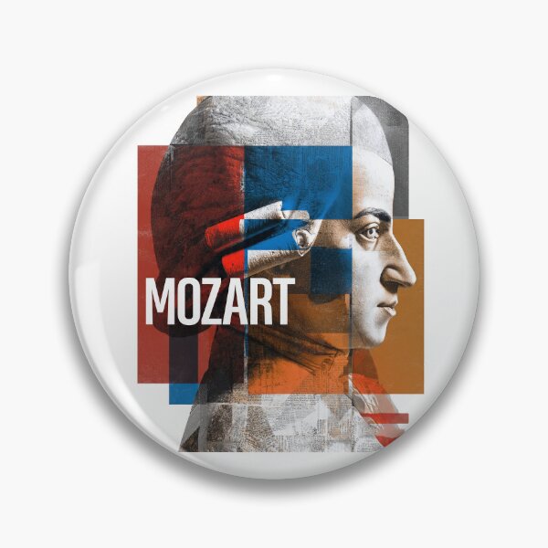 Item preview, Mozart – Musical Collage Art Print | Classical Composer Genius Poster designed and sold by OzzFrequency.