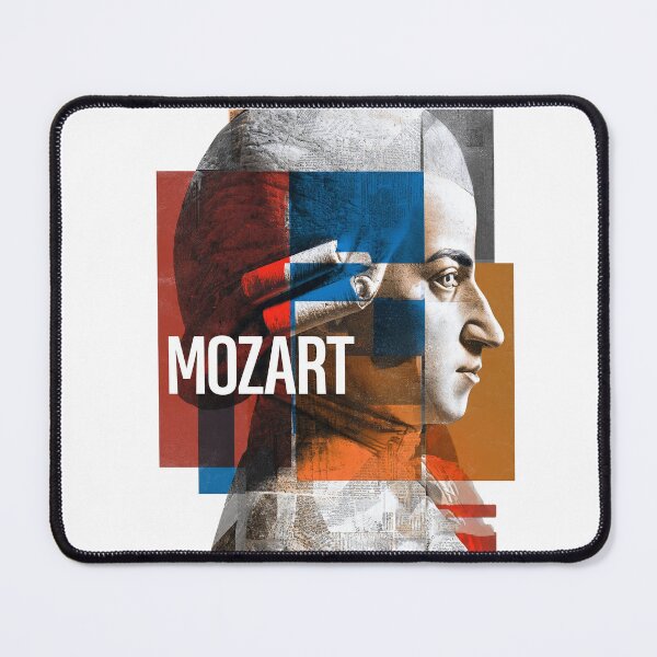 Item preview, Mozart – Musical Collage Art Print | Classical Composer Genius Poster designed and sold by OzzFrequency.