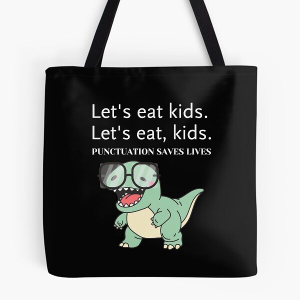 Item preview, Punctuation Saves Lives Funny Grammar Dinosaur designed and sold by creativerooney.