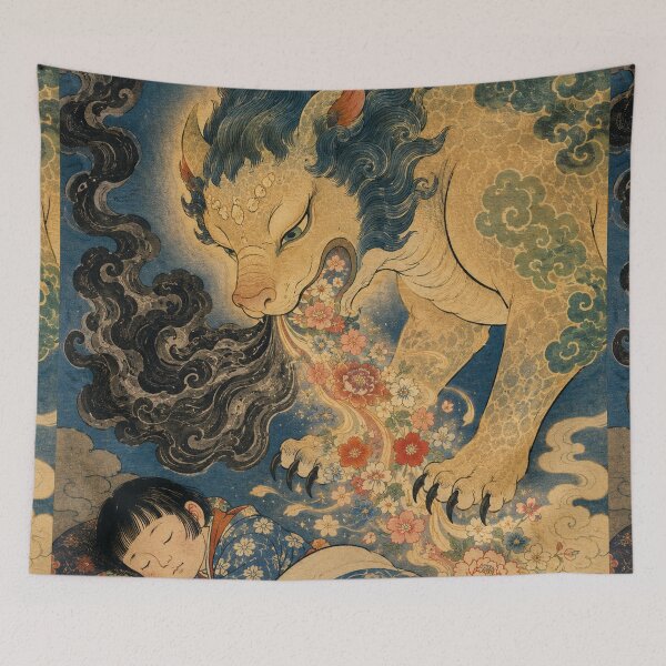 Item preview, Baku's Moonlit Feast - Vintage Japanese Yokai Spirit Ukiyo-e  designed and sold by bapupa.