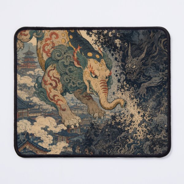 Item preview, Chasing the Night Terrors - Vintage Japanese Baku Yokai Spirit Ukiyo-e Art designed and sold by bapupa.