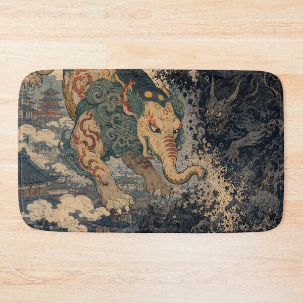 Item preview, Chasing the Night Terrors - Vintage Japanese Baku Yokai Spirit Ukiyo-e Art designed and sold by bapupa.