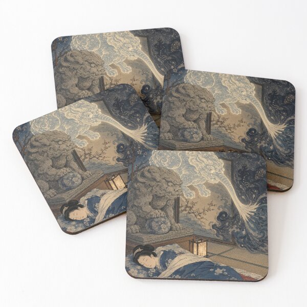 Item preview, Guardian of the Gate - Vintage Japanese Baku Yokai Spirit Ukiyo-e Art designed and sold by bapupa.