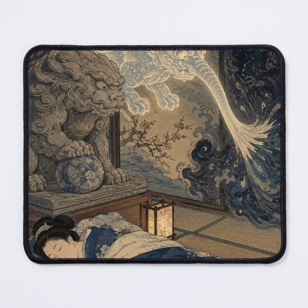 Item preview, Guardian of the Gate - Vintage Japanese Baku Yokai Spirit Ukiyo-e Art designed and sold by bapupa.