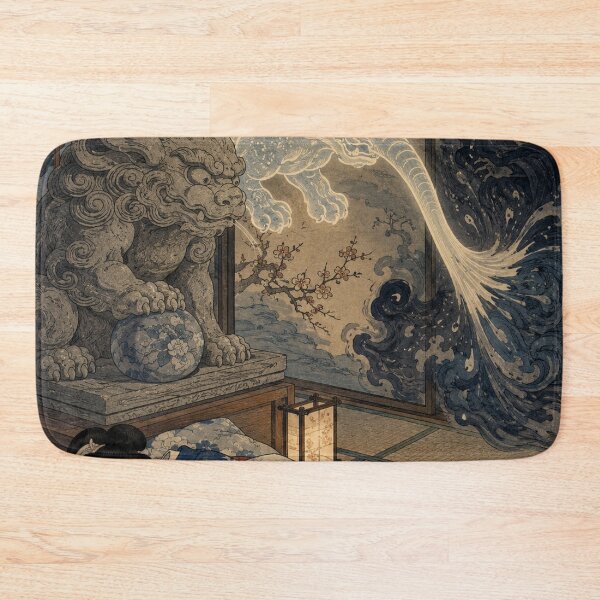 Item preview, Guardian of the Gate - Vintage Japanese Baku Yokai Spirit Ukiyo-e Art designed and sold by bapupa.