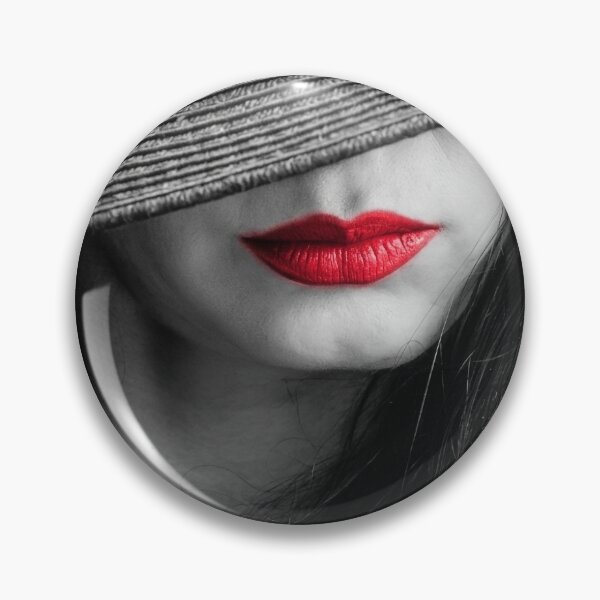 Item preview, Selective Color Red Lips Mystery - B&W Woman in Hat Portrait designed and sold by BlueMandarin.