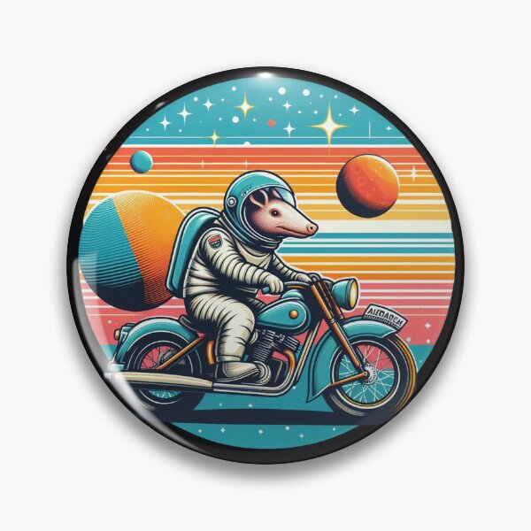 Item preview, Cosmic Ride – Armadillo Astronaut Motorcycle Art designed and sold by Dogandesighn.