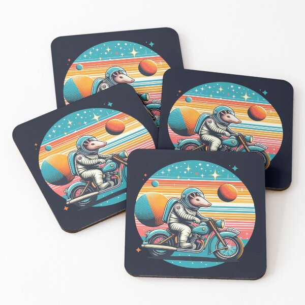 Item preview, Cosmic Ride – Armadillo Astronaut Motorcycle Art designed and sold by Dogandesighn.