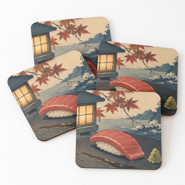 Item preview, The Blue Fin - Vintage Japanese Culinary Ukiyo-e Woodblock  designed and sold by bapupa.