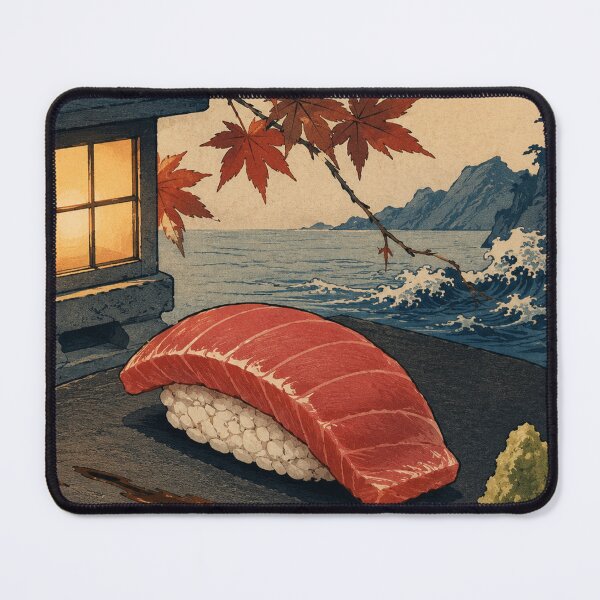 Item preview, The Blue Fin - Vintage Japanese Culinary Ukiyo-e Woodblock  designed and sold by bapupa.
