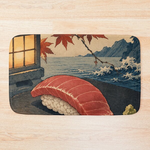 Item preview, The Blue Fin - Vintage Japanese Culinary Ukiyo-e Woodblock  designed and sold by bapupa.
