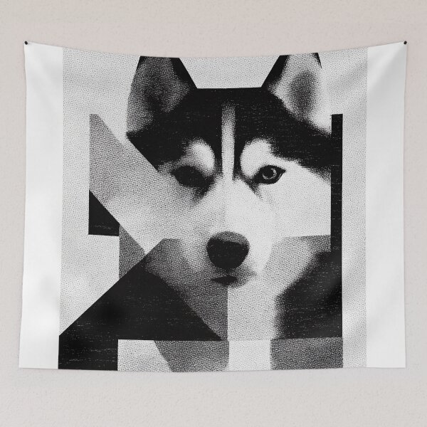Item preview, Geometric Husky Portrait designed and sold by lautir.