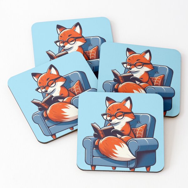 Item preview, Cozy Reading Fox – Whimsical Animal Art designed and sold by Dogandesighn.