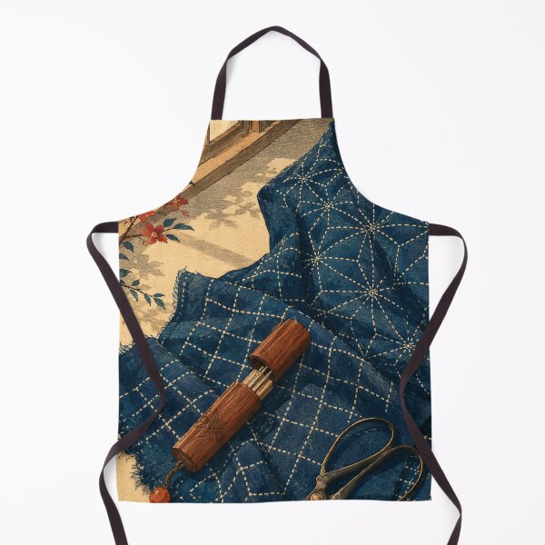 Item preview, Indigo Sashiko Thread - Vintage Japanese Culture Ukiyo-e Woodblock designed and sold by bapupa.