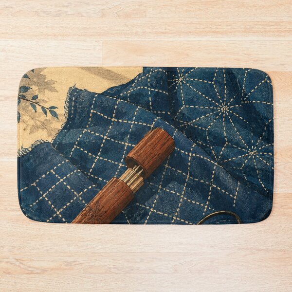 Item preview, Indigo Sashiko Thread - Vintage Japanese Culture Ukiyo-e Woodblock  designed and sold by bapupa.