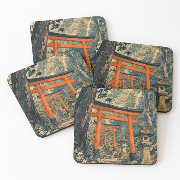 Item preview, Vermillion Gate Mist - Vintage Japanese Culture Ukiyo-e Woodblock  designed and sold by bapupa.