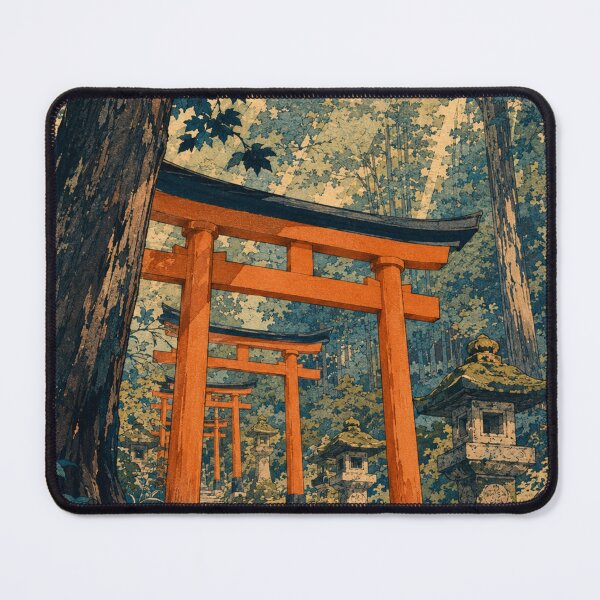 Item preview, Vermillion Gate Mist - Vintage Japanese Culture Ukiyo-e Woodblock  designed and sold by bapupa.