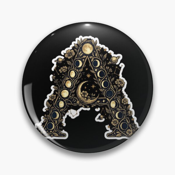 Item preview, Letter A Celestial Moon Phases Astrology Initial Art — Mystical Gold Sticker Gift designed and sold by irfanshikh.