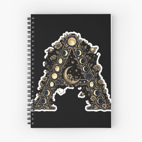 Item preview, Letter A Celestial Moon Phases Astrology Initial Art — Mystical Gold Sticker Gift designed and sold by irfanshikh.