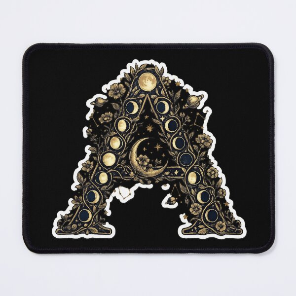 Item preview, Letter A Celestial Moon Phases Astrology Initial Art — Mystical Gold Sticker Gift designed and sold by irfanshikh.
